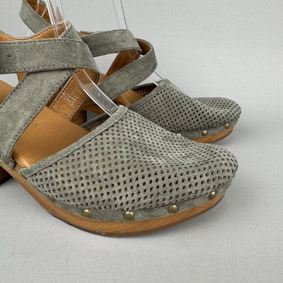 Korks By Kork Ease Clogs Womens 10‎ Green Studded Abloom Platform Slingback Boho - Picture 5 of 13